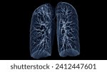 Small photo of CT Chest or Lung 3d rendering image showing Trachea and lung in respiratory system.
