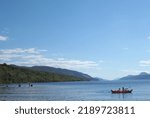 Small photo of The infamous Loch Ness Lake is a tourist attraction. Loch Ness Lake, Loch Ness, ScotlandUK June 4, 2022