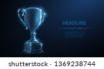trophy cup. abstract vector 3d... | Shutterstock .eps vector #1369238744