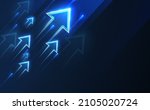up arrows on deep blue... | Shutterstock .eps vector #2105020724