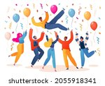 people celebrate achievement of ... | Shutterstock .eps vector #2055918341