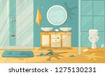 dirty interior of bathroom with ... | Shutterstock .eps vector #1275130231