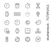 time and clock thin icons | Shutterstock .eps vector #717391411