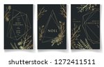 set of golden winter cards ... | Shutterstock . vector #1272411511