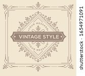 vintage ornament greeting card... | Shutterstock .eps vector #1654971091