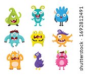 cute cartoon monsters. set of... | Shutterstock .eps vector #1692812491
