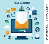 email marketing. propagation... | Shutterstock .eps vector #1699325344