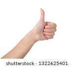 Small photo of Woman's hand showing is likeable feeling on isolated with clipping path.