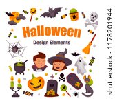 collection of halloween design... | Shutterstock .eps vector #1178201944