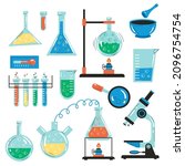 laboratory bottle flask... | Shutterstock .eps vector #2096754754