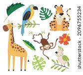 jungle safary animals... | Shutterstock .eps vector #2096755234