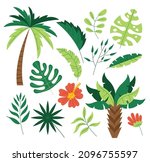 jungle exotic flora tree palm... | Shutterstock .eps vector #2096755597