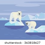 Polar Bears. Vector Flat...