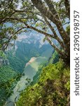 Small photo of vertical of canyon de Sumidero in chiapas mexico travel destination near tuxtla Gutierrez and chiapas dec orzo