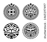 set of round tattoo ornament... | Shutterstock .eps vector #1465197497