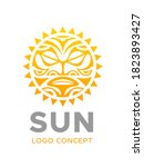 sun face logo graphic design... | Shutterstock .eps vector #1823893427