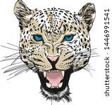 Leopard Head Silhouette  Vector ...