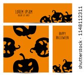 simple halloween pumpkin vector ... | Shutterstock .eps vector #1148112311