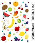 set fruits. vector | Shutterstock .eps vector #1013871451
