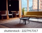 Empty Seating Area For Informal Meetings In Modern Open Plan Office