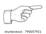 hand gesture. pointing right... | Shutterstock .eps vector #790057921