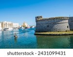 Gallipoli Castle in old part of the town surrounded by the sea, Puglia, Italy