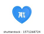 74 percent in light blue color... | Shutterstock . vector #1571268724