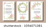 a set of postcards with flowers ... | Shutterstock .eps vector #1056071381
