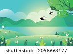 spring character spring outing... | Shutterstock .eps vector #2098663177