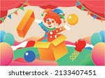 april fool's day  clown... | Shutterstock .eps vector #2133407451