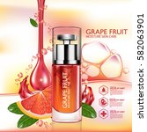 grapefruit serum moisture skin... | Shutterstock .eps vector #582063901