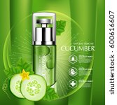 cucumber natural moisture skin... | Shutterstock .eps vector #600616607