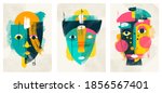 face portrait abstraction wall... | Shutterstock .eps vector #1856567401