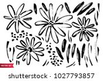 vector set of ink drawing wild... | Shutterstock .eps vector #1027793857