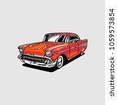 vintage classic car vector | Shutterstock .eps vector #1059573854