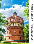 Old brick water tower in Bydgoszcz