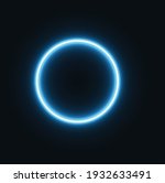 neon blue light geometric shape ... | Shutterstock .eps vector #1932633491