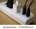 Power strip with 2 outlets and 2 USB ports.