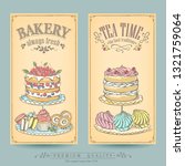 card collection pastries and... | Shutterstock .eps vector #1321759064