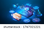 smart logistics industry 4.0.... | Shutterstock .eps vector #1767321221