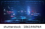 blue virtual reality space.... | Shutterstock .eps vector #1861446964