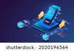 digital online smart contract... | Shutterstock .eps vector #2020196564