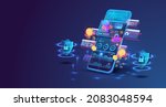 smart wallet concept with... | Shutterstock .eps vector #2083048594