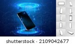 smartphone and hologram... | Shutterstock .eps vector #2109042677