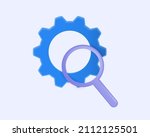 magnifying glass and gear sign... | Shutterstock .eps vector #2112125501