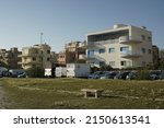 Small photo of Ostia, Rome, Italy - April 25, 2022, the building of Adalberto Libera on the waterfront, an Italian architect, one of the leading exponents of rationalism of the first half of the twentieth century.