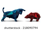 bull and bear shapes that look... | Shutterstock .eps vector #218090794