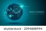 global with graph in futuristic ... | Shutterstock .eps vector #2094888994
