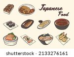 famous japanese food retro art... | Shutterstock .eps vector #2133276161