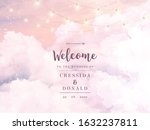 sugar cotton pink clouds vector ... | Shutterstock .eps vector #1632237811